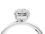 White gold Radiant Solitaire Diamond Ring with Four-Prong Setting on a Plain Band_24