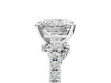 White gold Radiant Solitaire Diamond Ring with Pavé Band and Four-Prong Setting_119