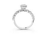 White gold Radiant Solitaire Diamond Ring with Pave Band and Four-Prong Setting_287