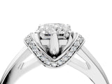 White gold Radiant Solitaire Diamond Ring with Pave Band and Six-Prong Setting_41