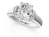 White gold Radiant Solitaire Diamond Ring with Pave Band and Six-Prong Setting_50