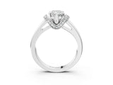 White gold Radiant Solitaire Diamond Ring with Pave Band and Six-Prong Setting_52