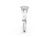 White gold Radiant Solitaire Diamond Ring with Pave Band and Six-Prong Setting_53