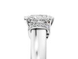 White gold Radiant Solitaire Diamond Ring with Pave Band and Six-Prong Setting_56