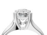 White gold Radiant Solitaire Diamond Ring with Six-Prong Cathedral Setting_58