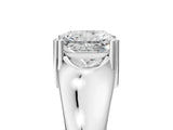 White gold Radiant Solitaire Diamond Ring with Six-Prong Cathedral Setting_59