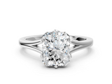 White gold Radiant Solitaire Diamond Ring with Six-Prong Setting and Tapered Band_24