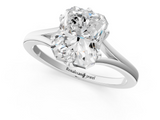 White gold Radiant Solitaire Diamond Ring with Six-Prong Setting and Tapered Band_25