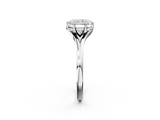 White gold Radiant Solitaire Diamond Ring with Six-Prong Setting and Tapered Band_26