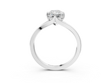 White gold Radiant Solitaire Diamond Ring with Six-Prong Setting and Tapered Band_27