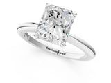White gold Radiant Solitaire Diamond Ring with Six-Prong Setting on a Classic Band 1