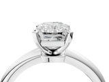 White gold Radiant Solitaire Diamond Ring with Six-Prong Setting on a Classic Band 4