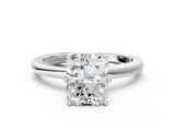 White gold Radiant Solitaire Diamond Ring with Six-Prong Setting on a Classic Band_3