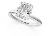 White gold Radiant Solitaire Diamond Ring with Six-Prong Setting on a Classic Band_4