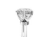 White gold Radiant Solitaire Diamond Ring with Six-Prong Setting on a Classic Band_8