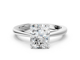 White gold Radiant Solitaire Diamond Ring with Split Shank and Four-Prong Setting_20