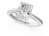 White gold Radiant Solitaire Diamond Ring with Split Shank and Four-Prong Setting_21
