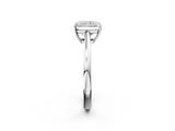 White gold Radiant Solitaire Diamond Ring with Split Shank and Four-Prong Setting_22