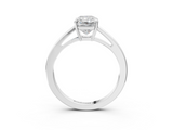 White gold Radiant Solitaire Diamond Ring with Split Shank and Four-Prong Setting_23