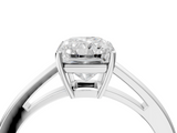 White gold Radiant Solitaire Diamond Ring with Split Shank and Four-Prong Setting_24