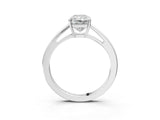 White gold Radiant Solitaire Diamond Ring with Split Shank and Four-Prong Setting_27