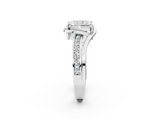 White gold Radiant Solitaire Diamond Ring with Split Shank and Prong Setting_151