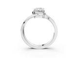 White gold Radiant Solitaire Diamond Ring with Split Shank and Prong Setting_152