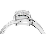 White gold Radiant Solitaire Diamond Ring with Split Shank and Prong Setting_153