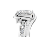White gold Radiant Solitaire Diamond Ring with Split Shank and Prong Setting_154