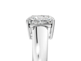 White gold Radiant Solitaire Diamond Ring with Tapered Band and Four-Prong Setting_48