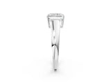 White gold Radiant Solitaire Diamond Ring with Tapered Band and Four-Prong Setting_51