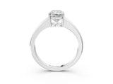 White gold Radiant Solitaire Diamond Ring with Tapered Band and Four-Prong Setting_52