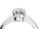 White gold Radiant Solitaire Diamond Ring with Tapered Band and Four-Prong Setting_53