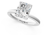 White gold Radiant Solitaire Diamond Ring with Thin Band and Four-Prong Setting_4