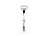 White gold Radiant Solitaire Diamond Ring with Thin Band and Four-Prong Setting_5