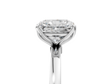 White gold Radiant Solitaire Diamond Ring with Thin Band and Four-Prong Setting_8