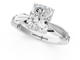 White gold Radiant Solitaire Diamond Twisted Band with Four-Prong Setting_112