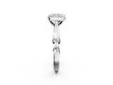 White gold Radiant Solitaire Diamond Twisted Band with Four-Prong Setting_113