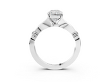 White gold Radiant Solitaire Diamond Twisted Band with Four-Prong Setting_115