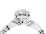 White gold Radiant Solitaire Diamond Twisted Band with Four-Prong Setting_116