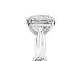 White gold Radiant Solitaire Diamond Twisted Band with Four-Prong Setting_117