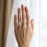White gold Radiant Solitaire Diamond Twisted Band with Four-Prong Setting_13