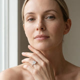 White gold Radiant Solitaire Diamond Twisted Band with Four-Prong Setting_14
