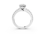 White gold Radiant Solitaire Diamond with Pavé Band and Four-Prong Setting_111
