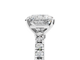 White gold Radiant Solitaire Diamond with Pavé Band and Four-Prong Setting_113