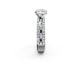 White gold Radiant Solitaire Diamond with Pave and Channel Set Band_117