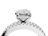 White gold Radiant Solitaire Diamond with Pave and Channel Set Band_119