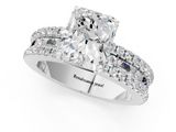 White gold Radiant Solitaire Diamond with Pave and Channel Set Band_125