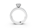 White gold Radiant Solitaire Diamond with Pave and Channel Set Band_127