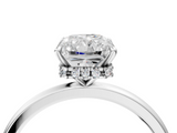 White gold Radiant Solitaire Engagement Ring with Cathedral Band and Four-Prong Setting_25